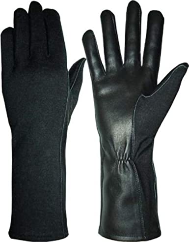 Hank's Surplus Military Style Nomex Pilot Flight Flame and Heat Resistant Leather Gloves