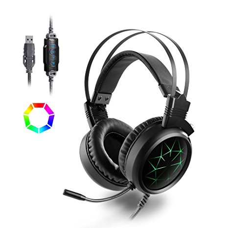 Gaming Headphone, 7.1 Surround Stereo Sound, MAD GIGA CT Headset with Noise Cancelling with 360 degrees microphone for PS4, PC, Xbox One Controller, Computer Laptop Smart Phone