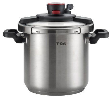 T-fal P45009 Clipso Stainless Steel Dishwasher Safe FTFE PFOA and Cadmium Free Pressure Cooker Cookware, 8-Quart, Silver
