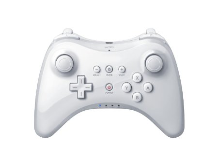 Dual Analog Wireless Joystick Game Pad Controller for Nintendo Wii U Pro white