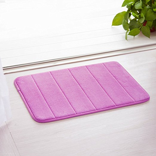 Drhob New Arrival Soft Absorbent Memory Foam Bathmat With Unique Drhob Pen ,19-1/2-Inch By 36-inch,Purple