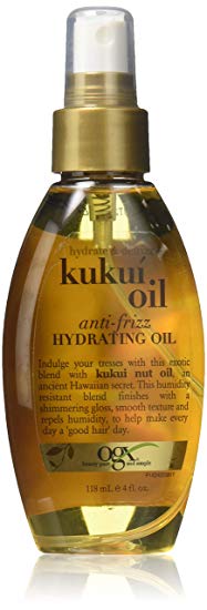 OGX Anti-frizz Hydrating Kukui Oil, Hydrate Plus Defrizz, 4 Ounce (Pack 2)