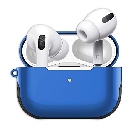 AirPods Pro Case Cover with Lanyard, Luxurious AirPod Pro Cover Hard Shell, Plastic   Silicone 2 in 1 AirPods Pro Skin, AirPos Protective Case for AirPod Pro Charging Case(Royal Blue)