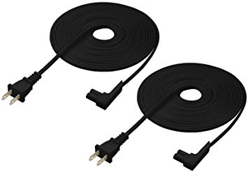 Vebner 16ft 2-Pack Power Cord Compatible with Sonos Play One, Sonos Play-1 and Sonos One SL Speaker. Compatible with Sonos Play One Extra Long Power Cable Cord, Black