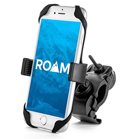 Roam Universal Premium Bike Phone Mount Holder for Motorcycle / Bike Handlebars, Adjustable, Fits iPhone 6s / 6s Plus, iPhone 7 / 7 Plus, Galaxy S7, Holds Phones Up To 3.5" Wide,
