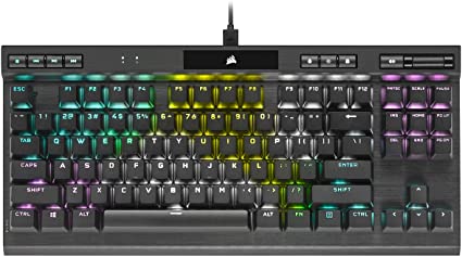 CORSAIR K70 RGB TKL – Champion Series Tenkeyless Mechanical Gaming Keyboard - Cherry MX Speed Keyswitches - Durable Aluminum Frame - Per-Key RGB LED Backlighting - Detachable USB Type-C Cable