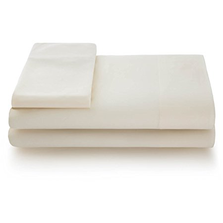 LINENSPA Super Soft Rayon from Bamboo Bed Sheet Set - Deep Pocket Fit - Off-White - Twin