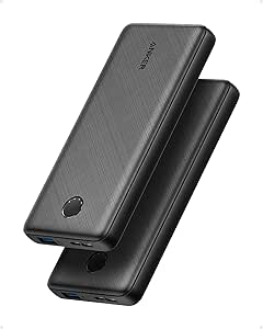 Anker Power Bank (PowerCore 10K), 2-Pack Compact 10,000mAh Battery Pack with PowerIQ Charging Technology and USB-C for iPhone, iPad, Samsung Galaxy, Pixel, and More