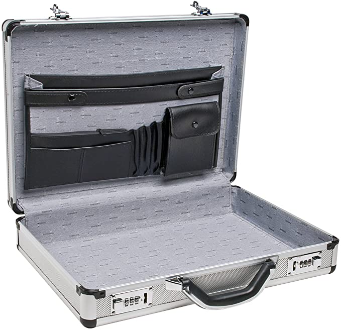 RoadPro SPC-931R 17.5" x 4" x 13" Silver Aluminum Briefcase
