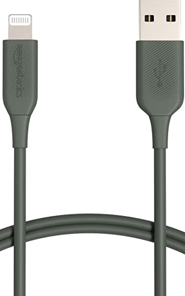 AmazonBasics Lightning to USB A Cable -MFi Certified iPhone Charger,Midnight Green,3 Foot