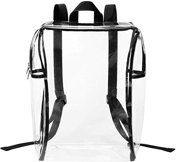 Lewis N. Clark Heavy Duty PVC Clear Backpack Stadium Approved See Through Transparent Bookbag for School, Travel, Concerts   Sporting Events