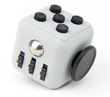 Focus Cube - (6 Colors) Fidget Cube Toy For Anxiety Stress Relief Attention Focus For Children / Adult Gift ADHD (Grey / Black)