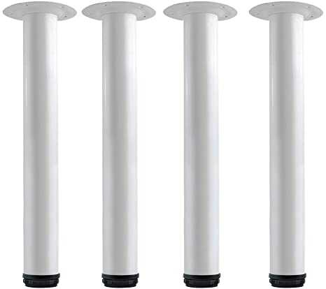 QLLY 16 inch Adjustable Metal Bench Legs, Coffee Table Leg, End Table Leg, Furniture Leg Set, Set of 4 (White)