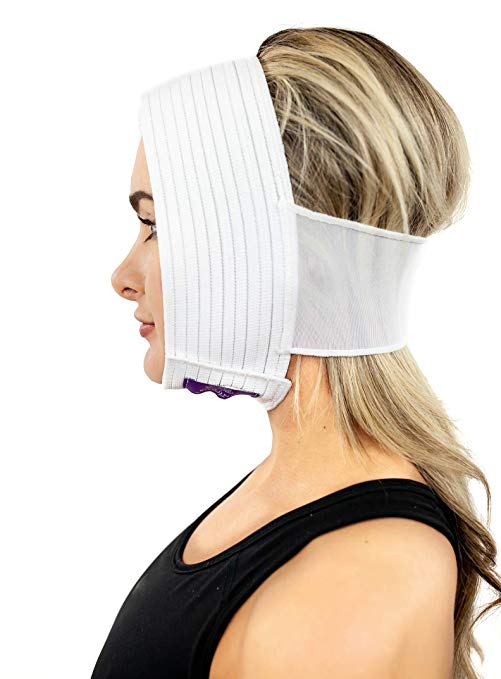 Chin Compression Garment, Post Surgery Compression Face Wrap – Face Lift Bandage for Chin Liposuction, Chin Lift, Mentoplasty Chin Implant, Facial Surgery, Oral Maxillofacial Surgery & More (S19)