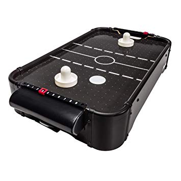 Franklin Sports 20In Air Hockey Strong Fans - Two Hockey Pushers and Hockey Pucks Included - Table Top Mini Air Hockey Perfect for Family Game Room Fun - Built-in Scoring for Kid Friendly Fun !