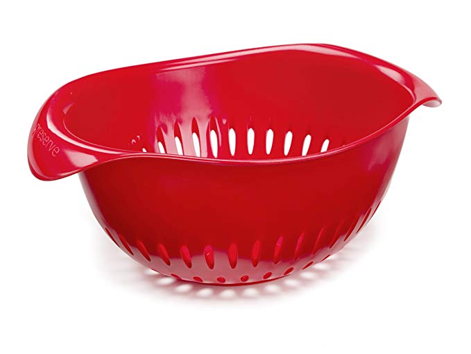 Preserve Small Colander, Made from Recycled Plastic, 1.5 Quart Capacity, Red