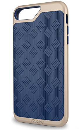 iPhone 7 Plus Case, ProCase Slim Hybrid Armor Protective Cover Bumper Case for Apple iPhone 7 Plus 5.5-Inch 2016 -Navy Blue