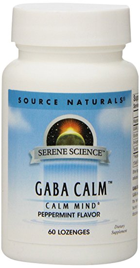 Source Naturals GABA Calm Sublingual Peppermint, Calm Mind,60  Lozenges