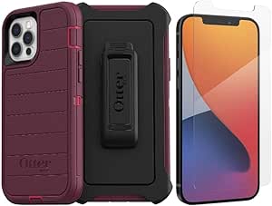 OtterBox iPhone 12 & iPhone 12 Pro (Only) - Defender Series Case - Berry Potion - Holster Clip Included - with Screen Protector - Microbial Defense Protection - Non-Retail Packaging