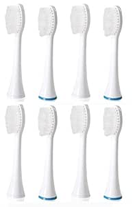 ToiletTree Products Poseidon Replacement Brush Heads for Poseidon Rechargeable Sonic Toothbrush, 8 Pack