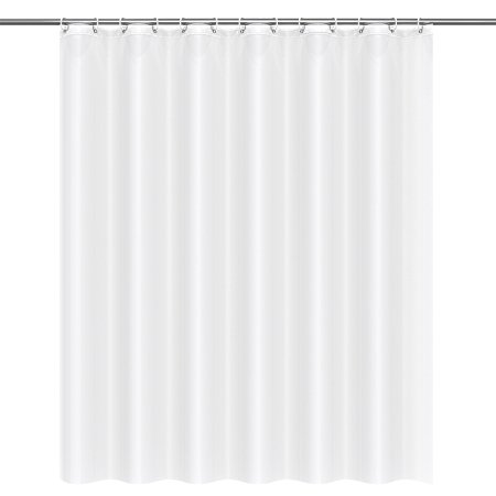 Shower Curtain Htovila White PEVA Waterproof and Mildewproof Bath Curtain With 12pcs Hooks Privacy Protection For Home and Hotel 180 x 180 Cm (72 x 72 Inch)