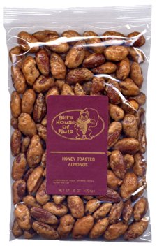 Honey Toasted Almonds, Fresh, Crunchy, Delicately Sweet, and Unique (8 oz)