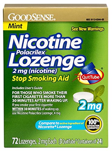 GoodSense Nicotine Lozenge, 2mg (nicotine), Mint, 72-count, 3x24p