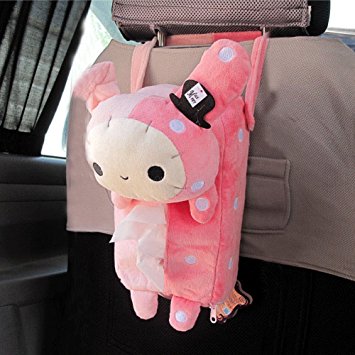 Urparcel Cute Soft Pink Plush Master Rabbit Tissue Box Cover Car Accessories Home Decor