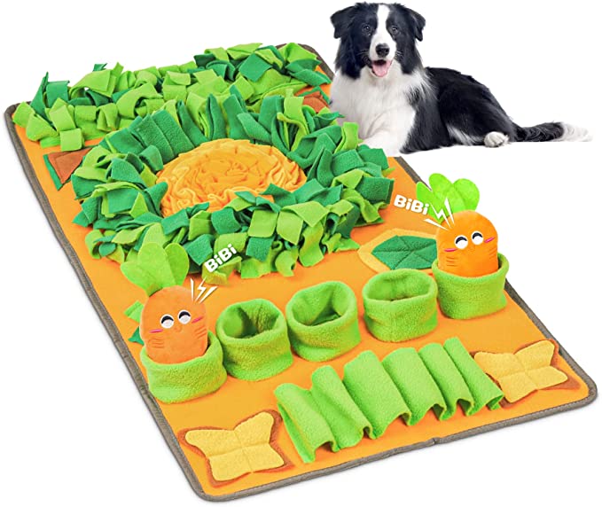 ComSaf Snuffle Mat for Dogs with 2 Squeakers, Large Dog Snuffle Mat Sniff Mat for Slow Eating & Smell Training, Interactive Feed Game for Boredom, Encourages Natural Foraging Skills and Stress Relief