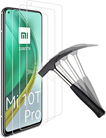 ANEWSIR 3 Pack Compatible withr Xiaomi Mi 10T 5G/Xiaomi Mi 10T Pro 5G Screen Protector Easy to Install Tempered Glass Protective Film