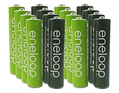 Newest Version Panasonic Eneloop 4th Generation 16 Pack AAA Nimh Pre-charged Rechargeable Batteries -Free Battery Holder- Rechargeable 2100 Times " Special Colored Eneloops"