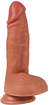 Anfei Hyper Realistic Dildo, Dual-Layered Silicone Cock Slightly Bendable 7.87 Inch g Spot Dildo Penis Toy Premium Liquid Silicone Penis Dong with Suction Cup