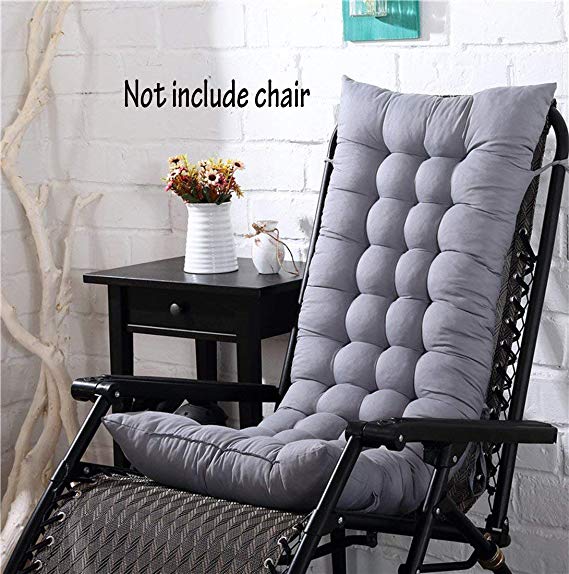 High Back Chair Cushion,Soft Home Garden Office Memory Cotton Pastoral flowers Seat Cushion Buttocks Chair Pad size 125 * 48 * 8cm (Gray,Chair Not Included)