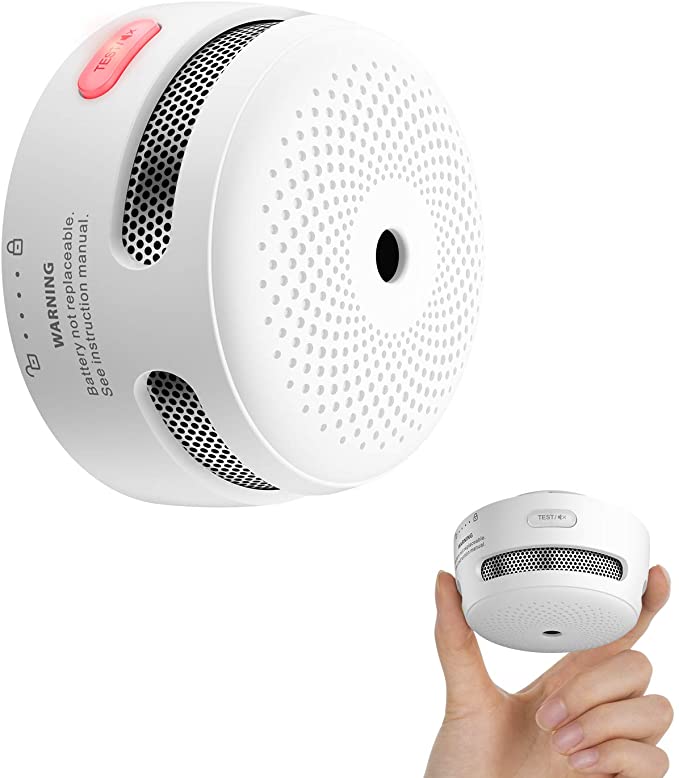 X-Sense Mini Smoke Alarm, 10-Year Battery Fire Alarm with LED Indicator & Silence Button, XS01