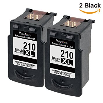 Valuetoner Remanufactured Ink Cartridge Replacement For Canon PG-210XL 210XL (2 Black) for PIXMA IP2702 IP2700 MP230 MP240 MP250 MP270 MP280 MP460 MP480 MP490 MP495 MP499 MX320 MX330 MX340 MX420