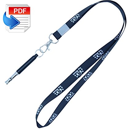 Petute Dog Whistle, Dog Training Whistle to Stop Barking, Dog Obedience Tricks Adjustable High Pitch Ultra-sonic Sound Tool with Lanyard Strap, Dog Training eBook