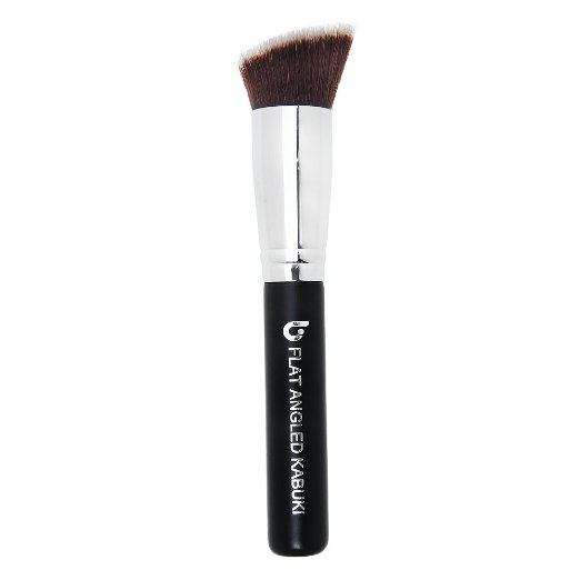 Bronzer Brush Flat Angled Kabuki Makeup Brush - Premium Synthetic Contouring with Powder, Cream, Mineral Cosmetics