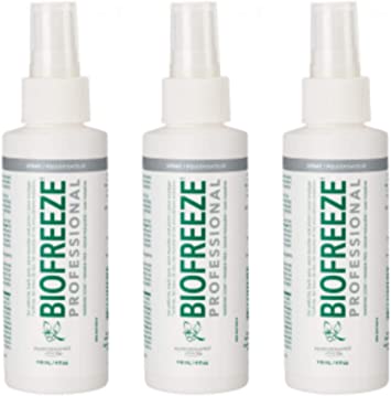 Biofreeze Professional Pain Relief Spray - COLOURLESS FORMULA - Topical Cold Therapy Pain Relief from Arthritis, Muscle, Joint and Back Pain - 5% Menthol - 4 Ounce Spray (Pack of 3)