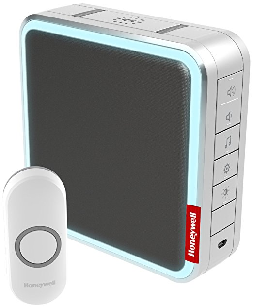 Honeywell DC917NG 9 Series Wireless 200 Meter MP3 Doorbell with Halo Light - Grey