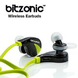 Wireless Bluetooth Earbuds With Microphone and Volume Control - Sports Bluetooth Earphones Kinetic Series - Noise Cancelling Gym Headphones with Mic - Suitable for Apple Iphone 6 Iphone 6 Plus Iphone 5s 5c 5 Iphone 4s 4 Ipad Ipod Samsung Galaxy S5 S4 S3 Lg Laptop Pc Android Smart Phone Bluetooth Device Green Color