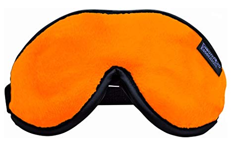 Dream Essentials Escape Luxury Sleep Mask with Eye Cavities, Earplugs and Carry Pouch (Orange)