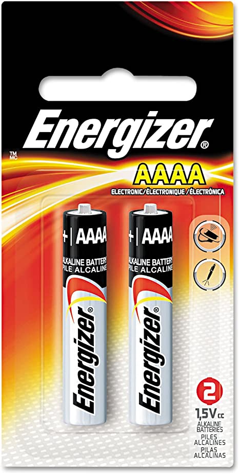 Energizer Alkaline Battery, quot;AAAA quot; Size, 2/PK