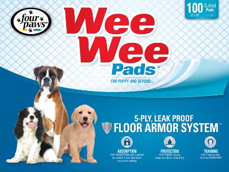 Four Paws 200 Ct Wee-Wee Dog Training Pads Box
