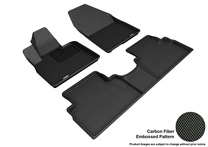 3D MAXpider L1HY09301509 Custom Fit All-Weather Kagu Series Floor Mats Black Complete Set for Hyundai Santa Fe Models