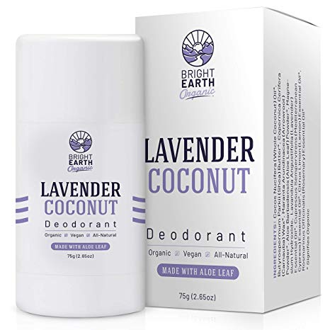 Lavender Coconut All Natural Organic Deodorant - with Magnesium and Aloe - Aluminum Free, Baking Soda Free, Alcohol Free, Vegan, Non Toxic, for Women, Men & Kids - 2.65 oz