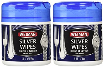 Weiman Silver Polish & Tarnish Remover 20 Ct Cleaner Wipes (Pack of 2)