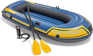 Intex Challenger 2 Schlauchboot Blau/Gelb 236 x 114 x 41 cm, 1 Stück