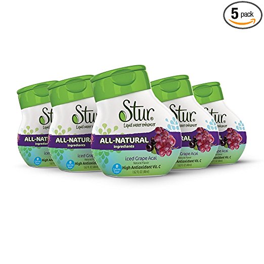 Stur Liquid Water Enhancer, Grape Acai, 1.62 oz, 5 Count (Pack of 5)