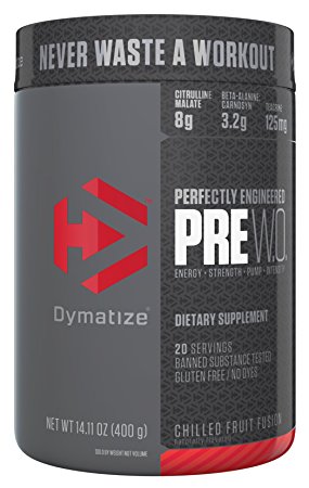 Dymatize Pre Workout Supplement, Chilled Fruit Fusion, 400 Gram