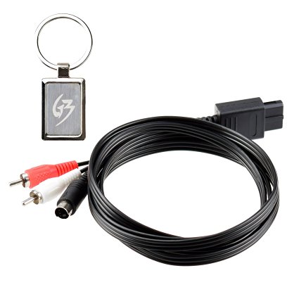 Gam3Gear SNES Nintendo N64 Gamecube S Video Cable with Keychain